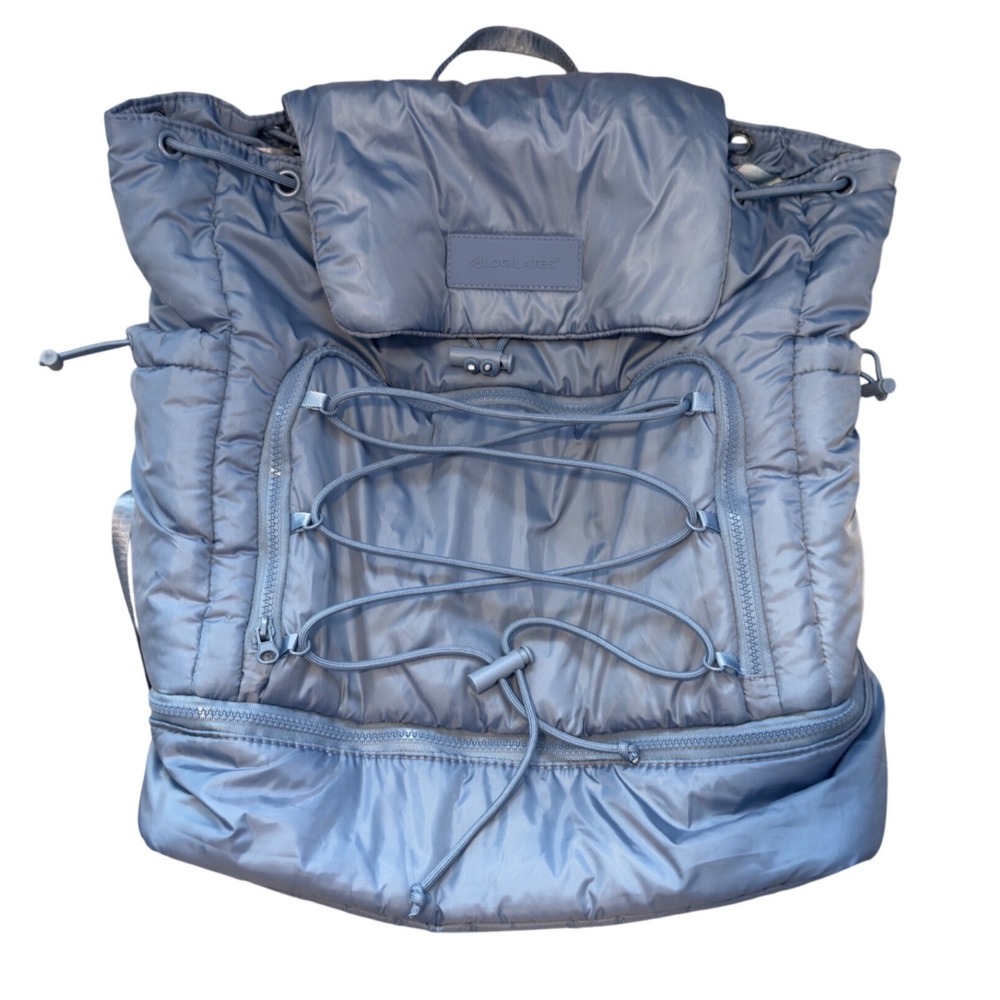 Blogilates Ultimate Athletic Trainer Backpack Steel Blue Pockets Workout Gym